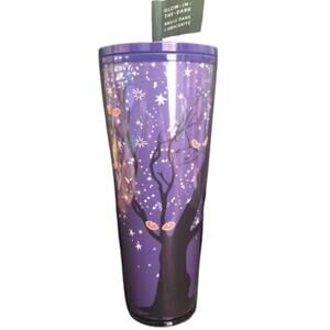 Starbucks Halloween 2022 Cat Eyes Glow-in-the-Dark Tumbler 24oz Purple Venti